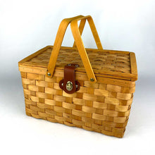 Load image into Gallery viewer, Double Handled Woven Picnic Basket
